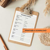 Emergency Contact Worksheet
