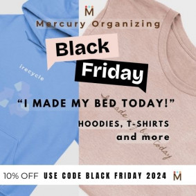 Mercury Organizing Black Friday Deal Graphic over T-Shirt an Hoodie